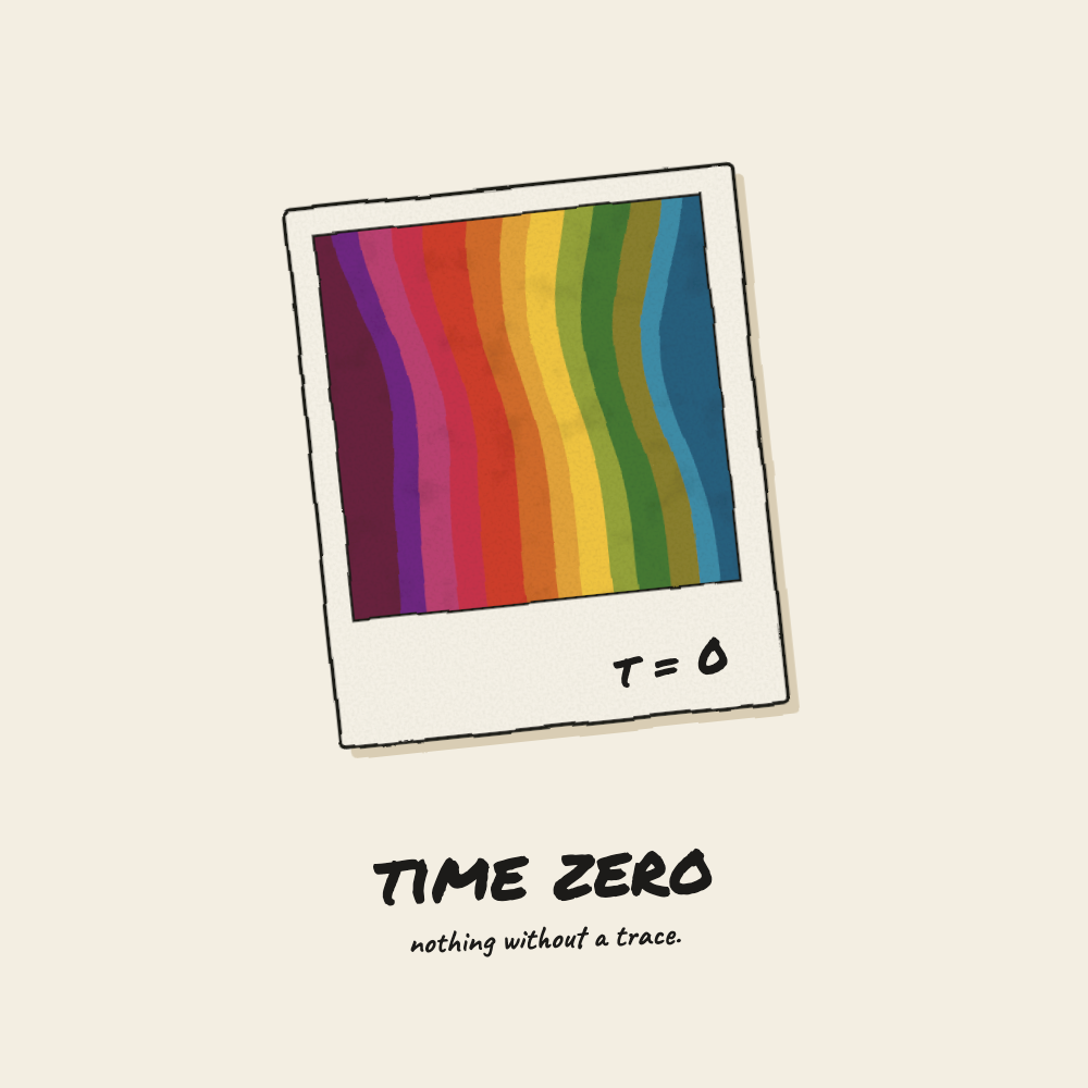 TIME ZERO 官方手绘彩虹相纸标志,nothing without a trace.